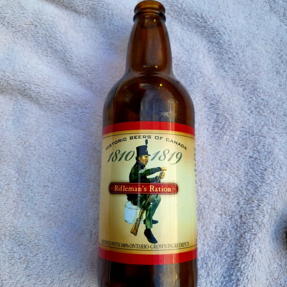 RIFLEMAN'S RATION BEER BOTTLE HISTORICAL BEERS OF CANADA COLLECTION GUC EMPTY